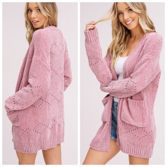 CARDIGAN CHENILLE SWEATER SIZE LARGE - Picture 3 of 3